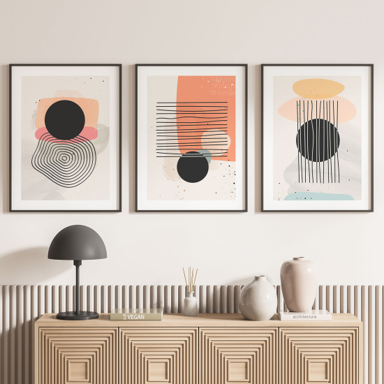 Confezione di 3 poster trittici - Design Boho