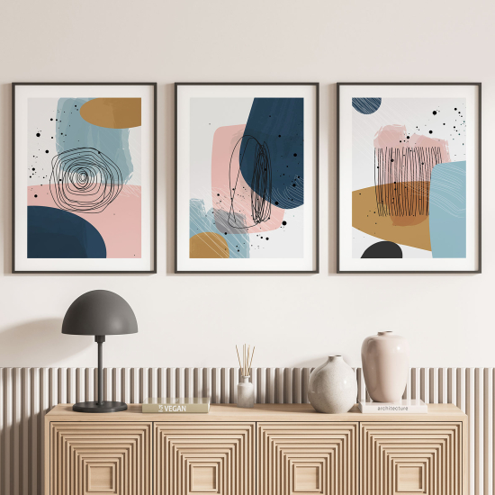 Confezione di 3 poster trittici - Design Boho