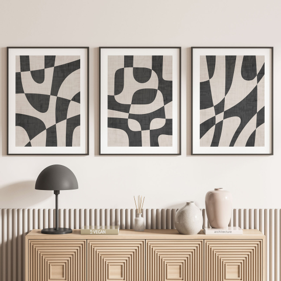 Confezione di 3 poster trittici - Design contemporaneo