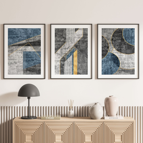 Confezione di 3 poster trittici - Design geometrico