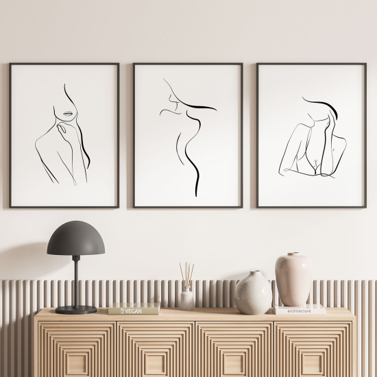 Confezione di 3 poster trittici - Donne Astratto