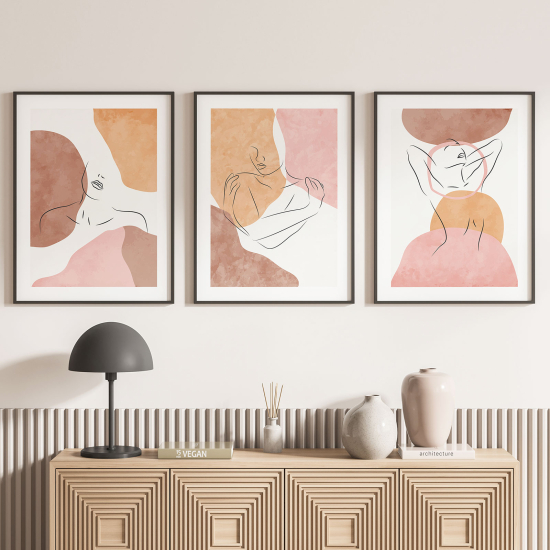 Confezione di 3 poster trittici - Donne Astratto