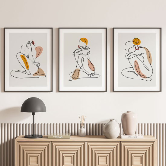 Confezione di 3 poster trittici - Donne Astratto