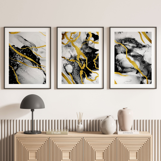 Confezione di 3 poster trittici - Effetto marmorizzato
