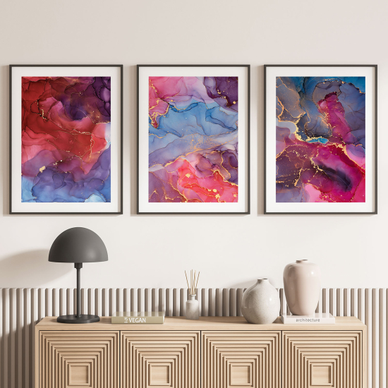 Confezione di 3 poster trittici - Effetto marmorizzato