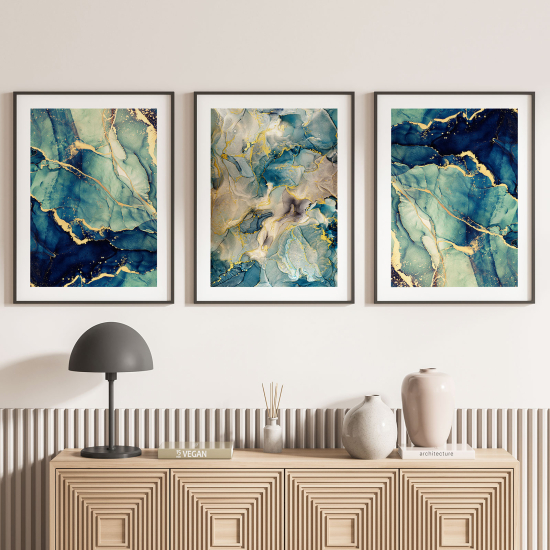 Confezione di 3 poster trittici - Effetto marmorizzato