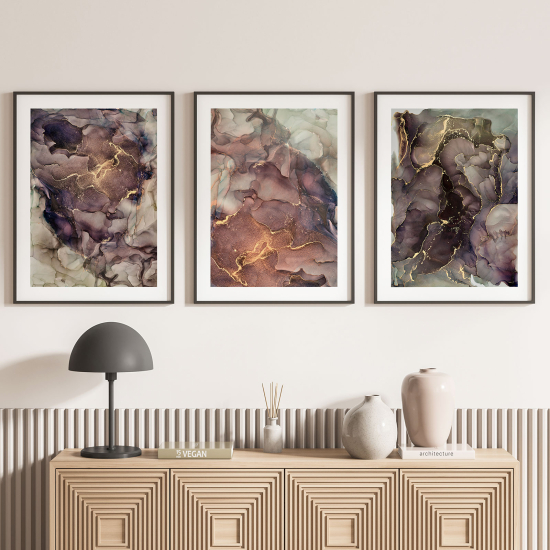 Confezione di 3 poster trittici - Effetto marmorizzato