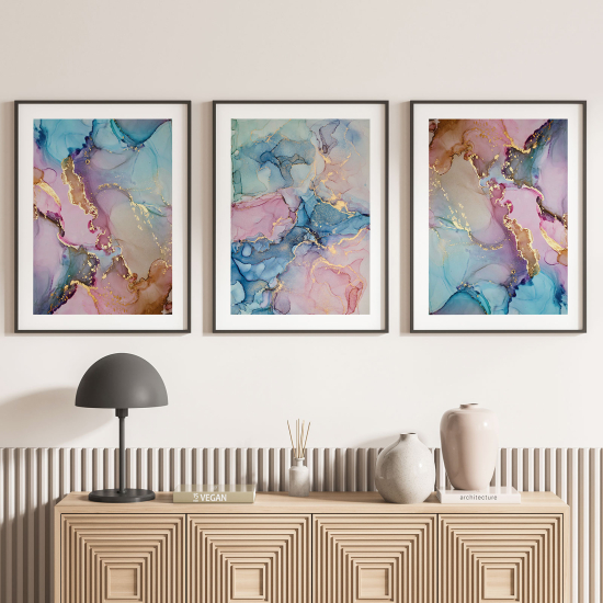 Confezione di 3 poster trittici - Effetto marmorizzato