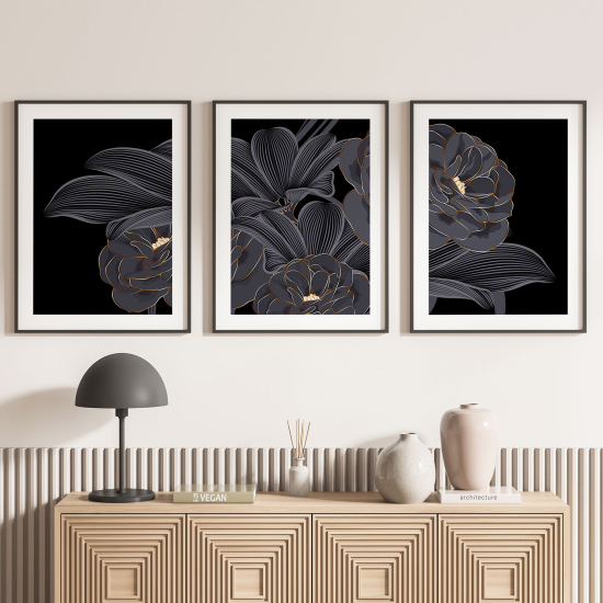Confezione di 3 poster trittici - Fiori