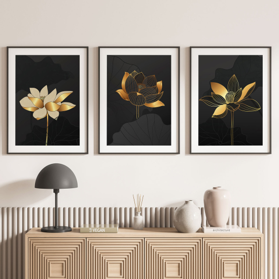 Confezione di 3 poster trittici - Fiori
