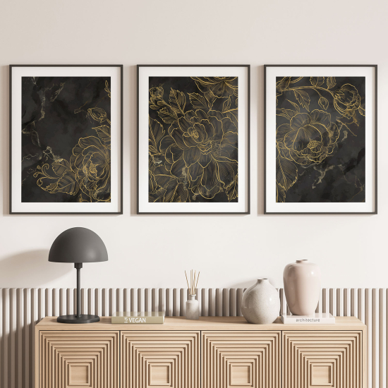 Confezione di 3 poster trittici - Fiori