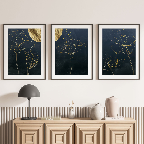 Confezione di 3 poster trittici - Fiori