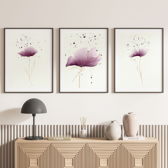 Confezione di 3 poster trittici - Fiori