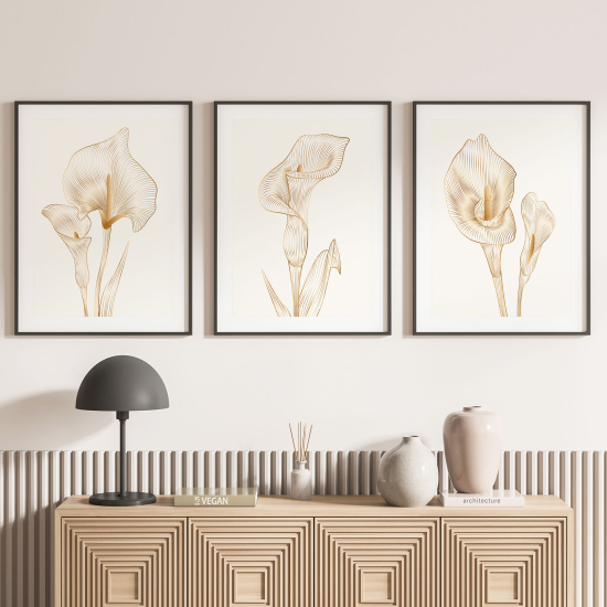 Confezione di 3 poster trittici - Fiori