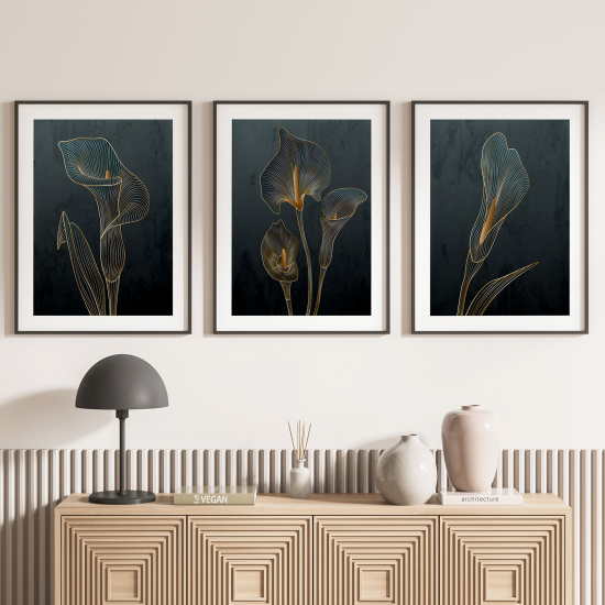 Confezione di 3 poster trittici - Fiori