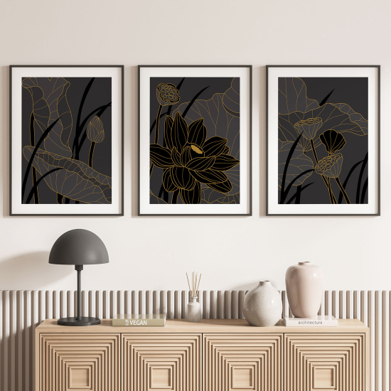 Confezione di 3 poster trittici - Fiori