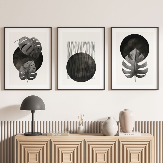 Confezione di 3 poster trittici - Foglie di palma