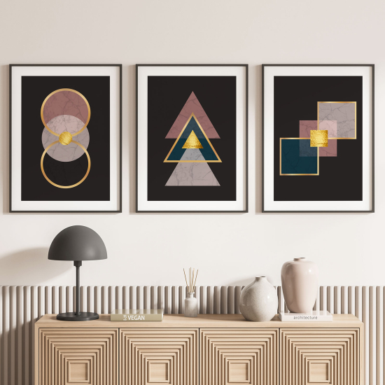 Confezione di 3 poster trittici - Forme Geometriche