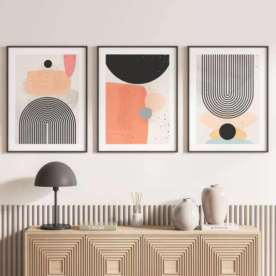 Confezione di 3 poster trittici - Forme geometriche