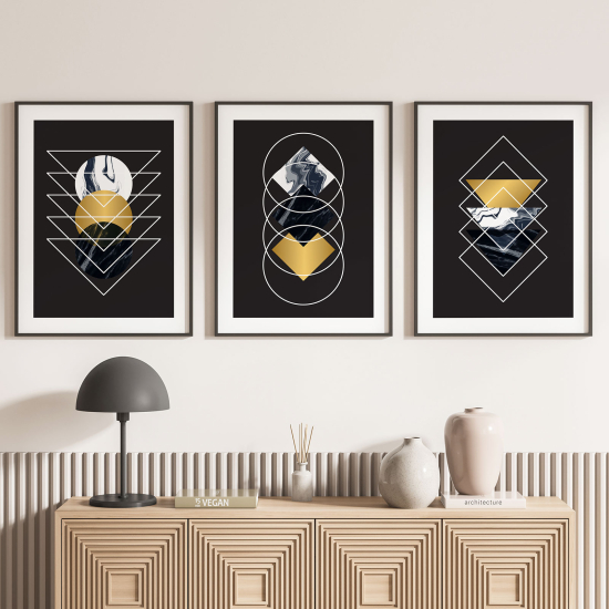 Confezione di 3 poster trittici - Forme geometriche