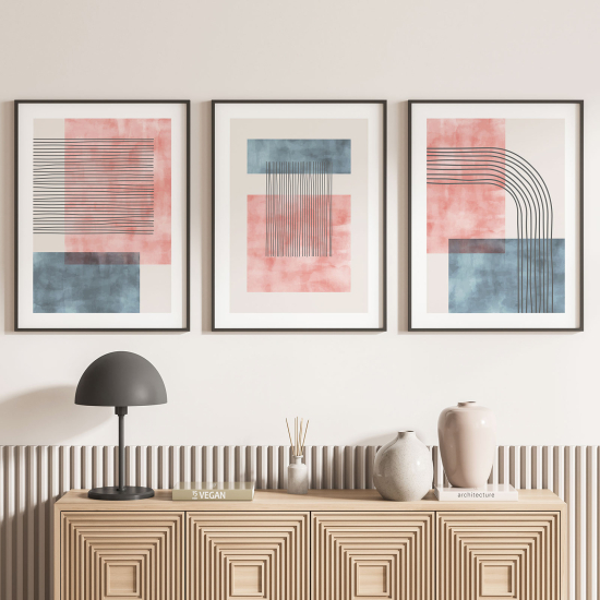 Confezione di 3 poster trittici - Forme geometriche