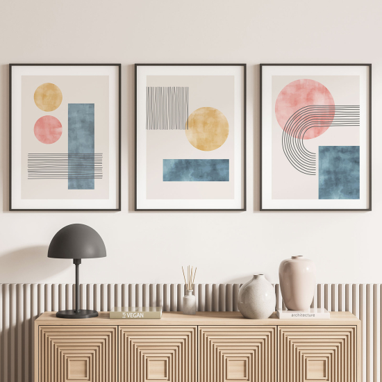 Confezione di 3 poster trittici - Forme geometriche