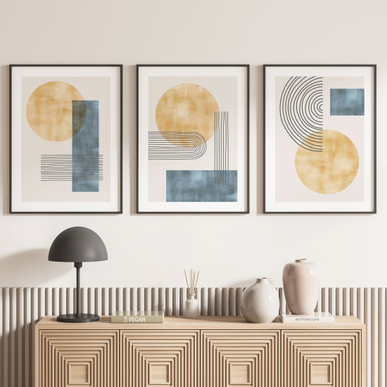 Confezione di 3 poster trittici - Forme geometriche