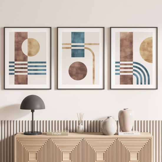 Confezione di 3 poster trittici - Forme geometriche