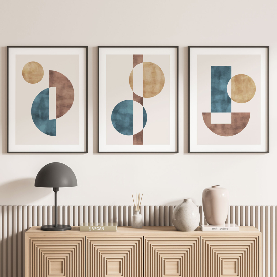 Confezione di 3 poster trittici - Forme geometriche