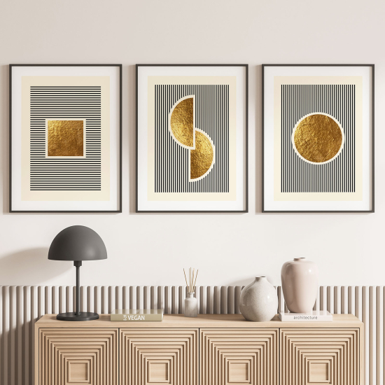 Confezione di 3 poster trittici - Motivo geometrico