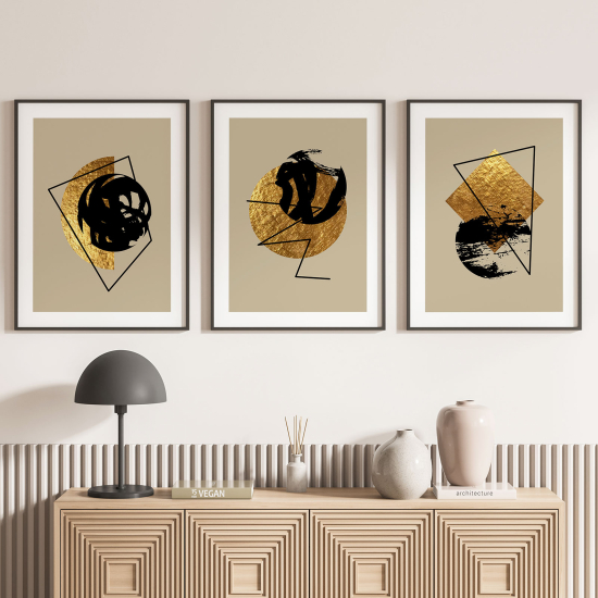 Confezione di 3 poster trittici - Motivo geometrico