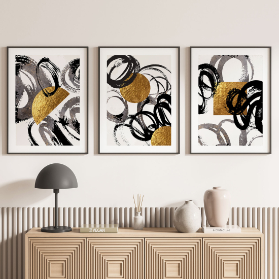 Confezione di 3 poster trittici - Motivo geometrico
