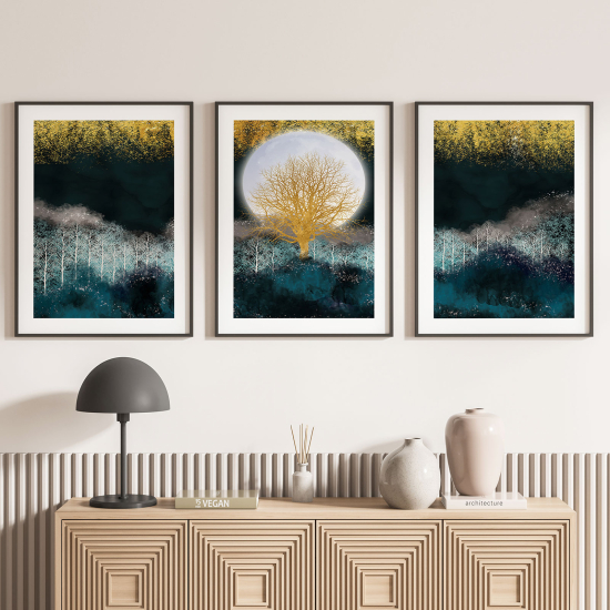 Confezione di 3 poster trittici - Paesaggi Astratti