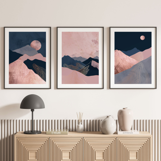 Confezione di 3 poster trittici - Paesaggi Boho