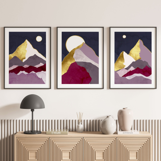 Confezione di 3 poster trittici - Paesaggi Boho