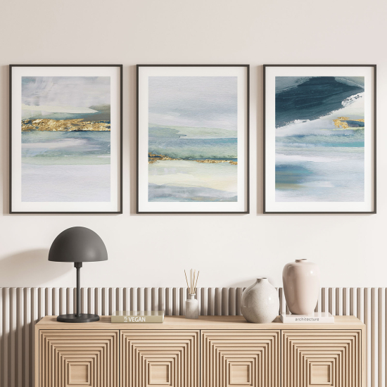 Confezione di 3 poster trittici - Paesaggio astratto