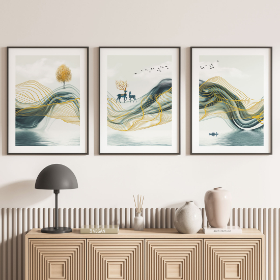 Confezione di 3 poster trittici - Paesaggio Design