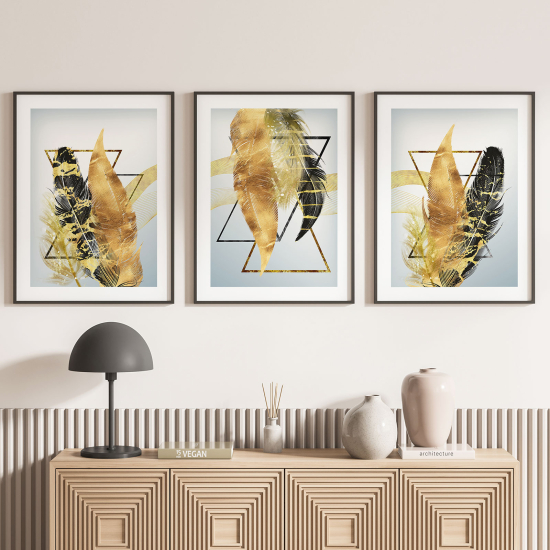 Confezione di 3 poster trittici - Piume