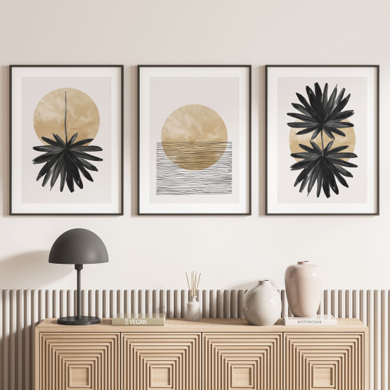 Confezione di 3 poster trittici - Sole bruno