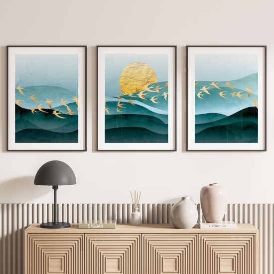 Confezione di 3 poster trittici - Uccelli