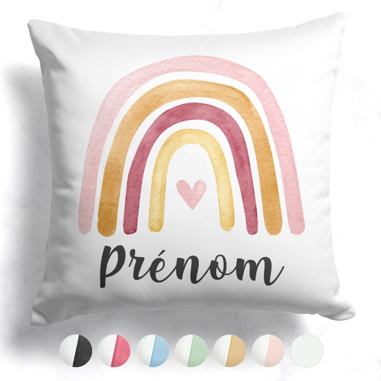 Cuscino bicolore personalizzato - Arcobaleno cuore