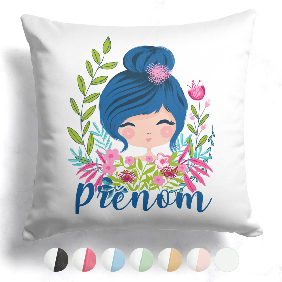 Cuscino bicolore personalizzato - Bambina