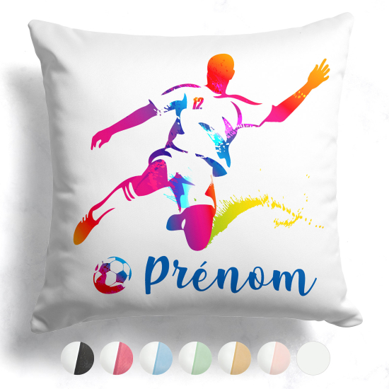 Cuscino bicolore personalizzato - Calciatore