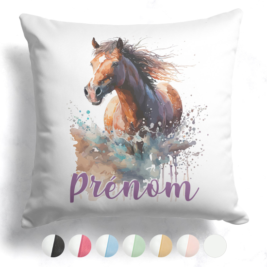 Cuscino bicolore personalizzato - Cavallo