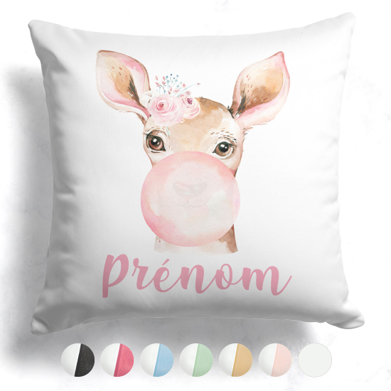 Cuscino bicolore personalizzato - Cerbiatto