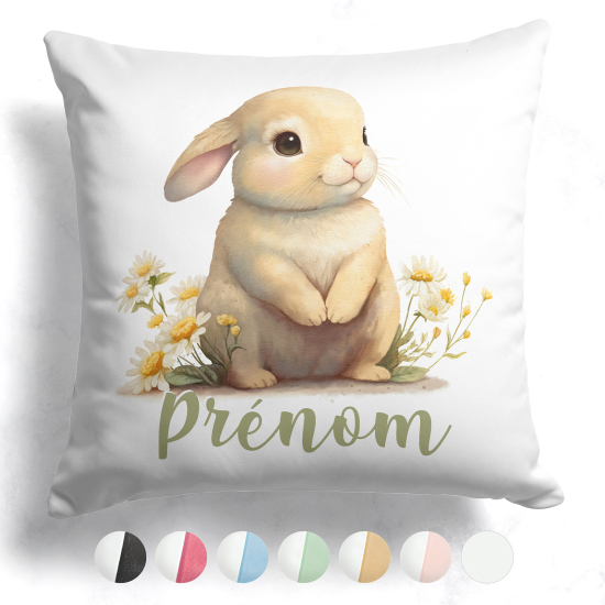 Cuscino bicolore personalizzato - Coniglio