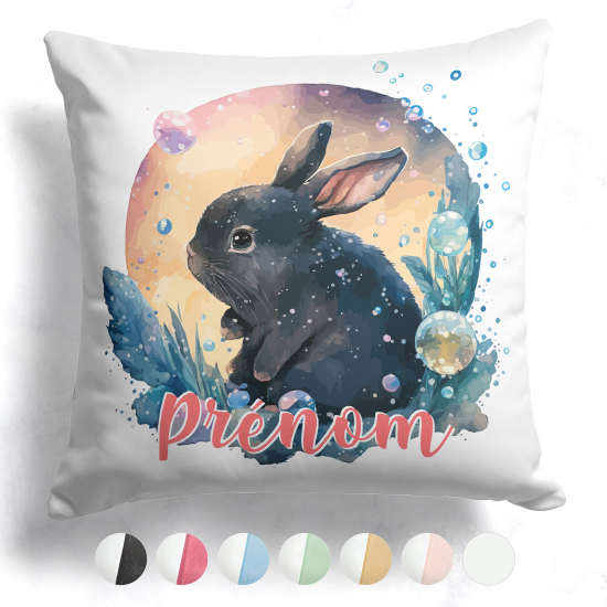Cuscino bicolore personalizzato - Coniglio