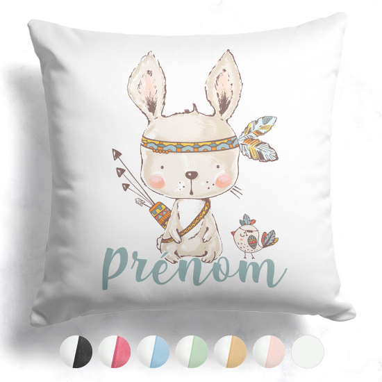 Cuscino bicolore personalizzato - Coniglio indiano