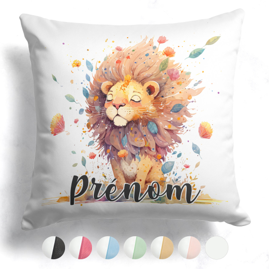 Cuscino bicolore personalizzato - Cucciolo di leone