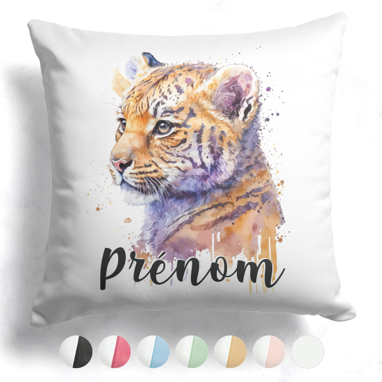 Cuscino bicolore personalizzato - Cucciolo di leone